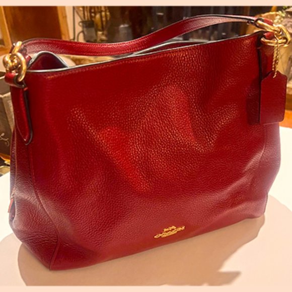 Coach Bags Nwt Coach Pebble Leather Hallie Shoulder Bag Poshmark